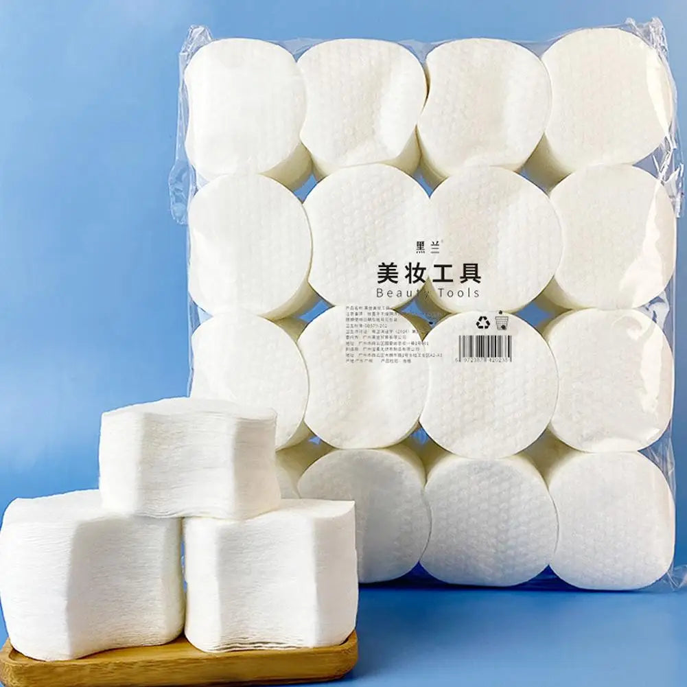 300/600PCS Facial Puff Cotton Pads Disposable Makeup Accessories Oval Cleaning Wipes Clean Skin Care Wash Pads