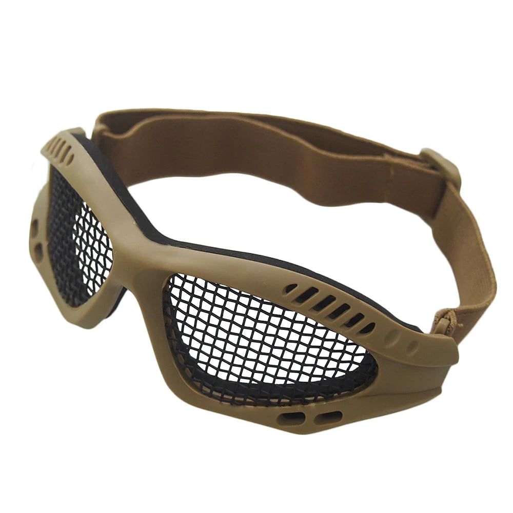 Outdoor Eye Protective Comfortable Airsoft Safety Tactical Glasses Goggles Anti Fog With Metal Mesh/PC Len For Paintball Hunting