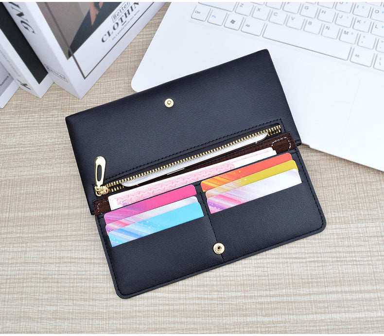Women's Wallet Long Zipper Handheld Bag Fashionable, Simple, and Large Capacity Wallet Mom's Wallet Mobile Zero Wallet