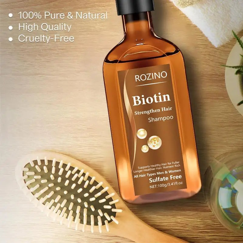 Biotin Hair Shampoo Hair Thickening Strengthening Root Oil Control Hair Volumizing Shampoo Biotin Hair Serum 30ml/100g Hair Care