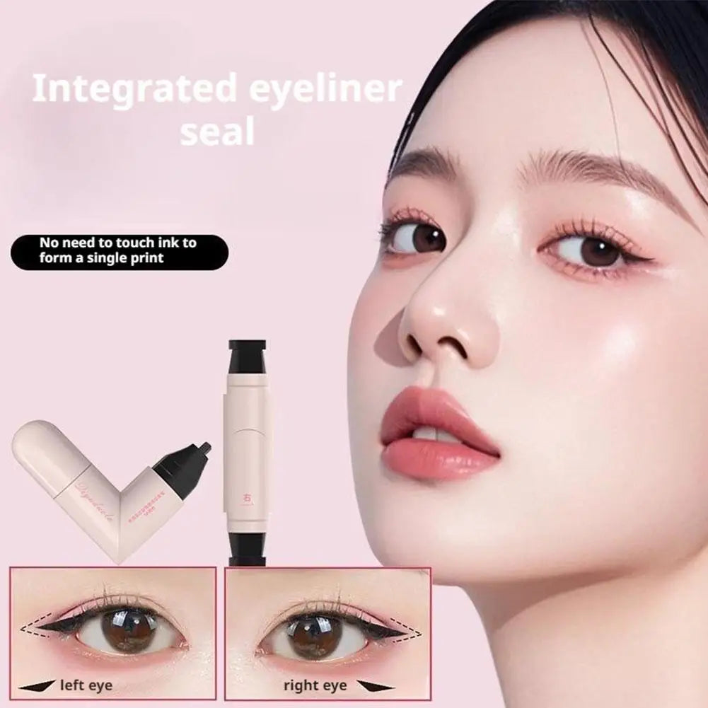 Black Brown Integrated Eyeliner Stamp Precise Outline Signet Eye Liner Extension Stamps Liquid Eyeliner Pen Waterproof Lasting