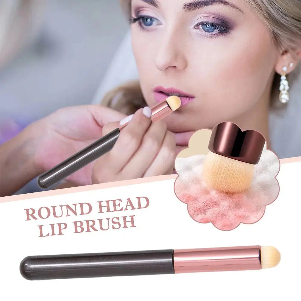 Upgrade Silicone Lip Brush Portable Round Head Lip Brush Professional Mini Concealer Smudge Brush With Cover Makeup Brush