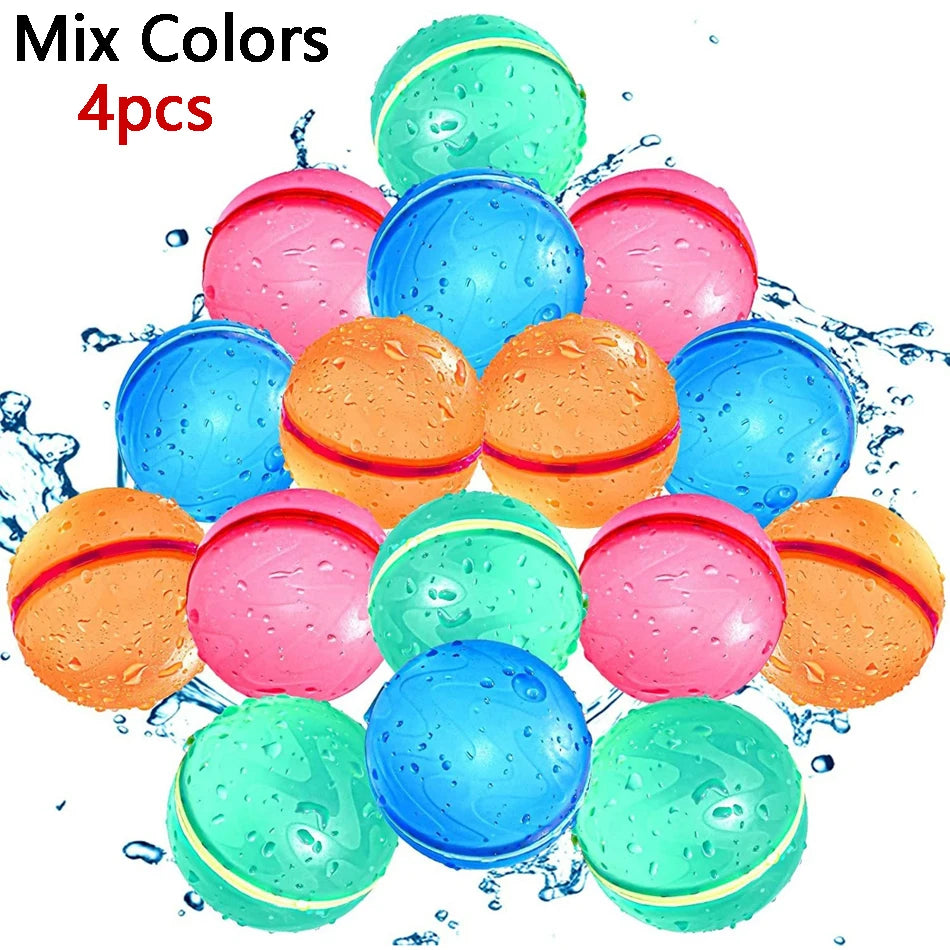 Reusable Water Balloons Magnetic Quick Fill Water Balloon Refillable Self Sealing Water Bomb Splash Balls for Kids Swimming Pool