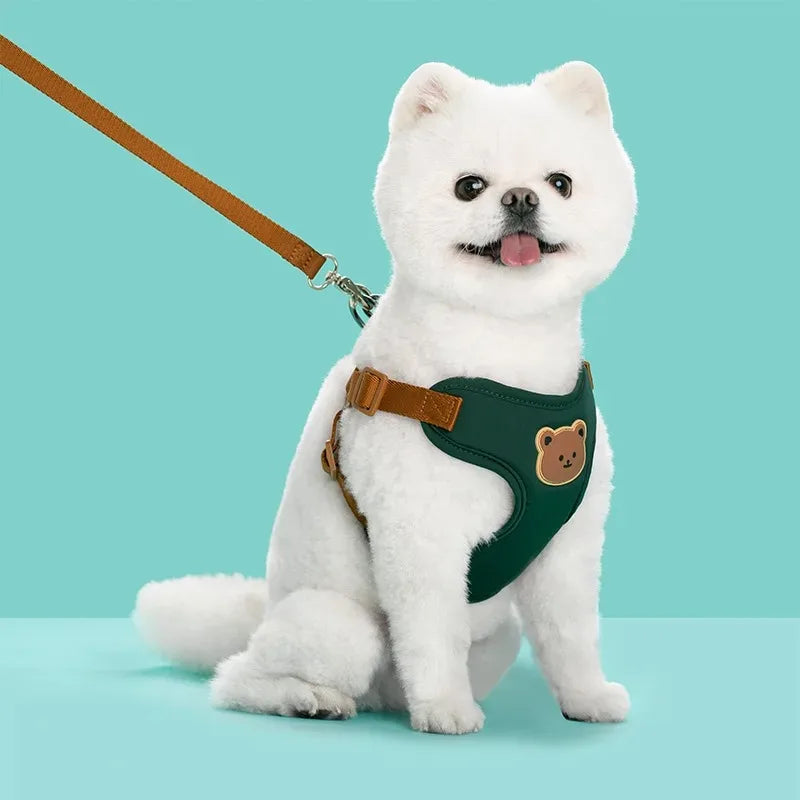 Dog Harness Chest Strap Pet Accessories Dogs Collars Pet Vests Accessories Pets Collar Leash Set Puppy Leather