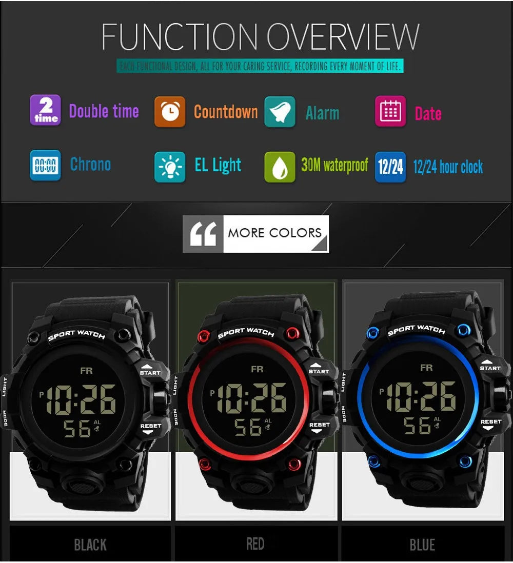 Keglect men's multifunctional digital watch, outdoor sports watch