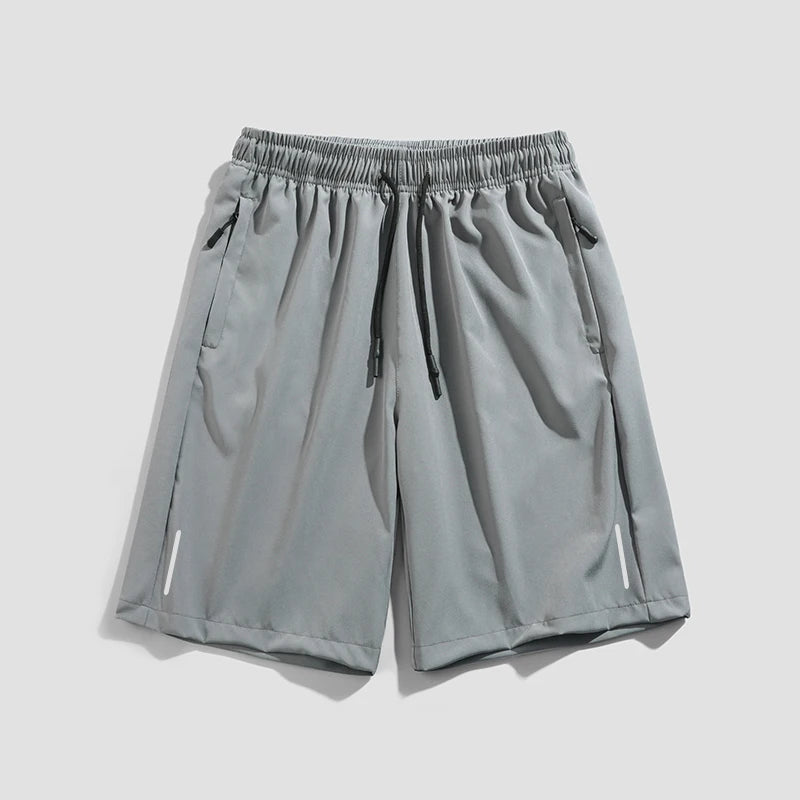 Summer thin style men's shorts reflective vertical strip ice quick-dry stretch casual pants