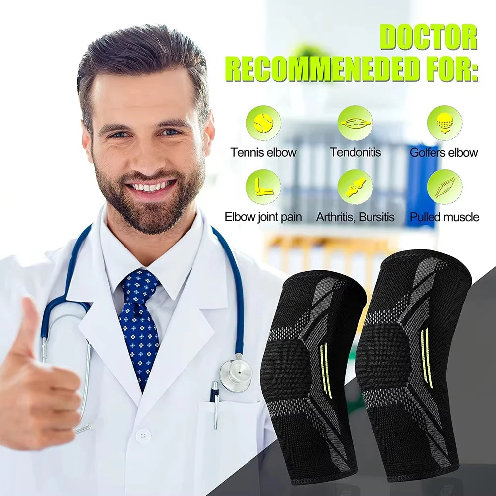 1PC Sports Nylon Knitted Elbow Pads Arm Support Highly Compression Prevent Joint for Tennis Golfer Basketball Volleyball