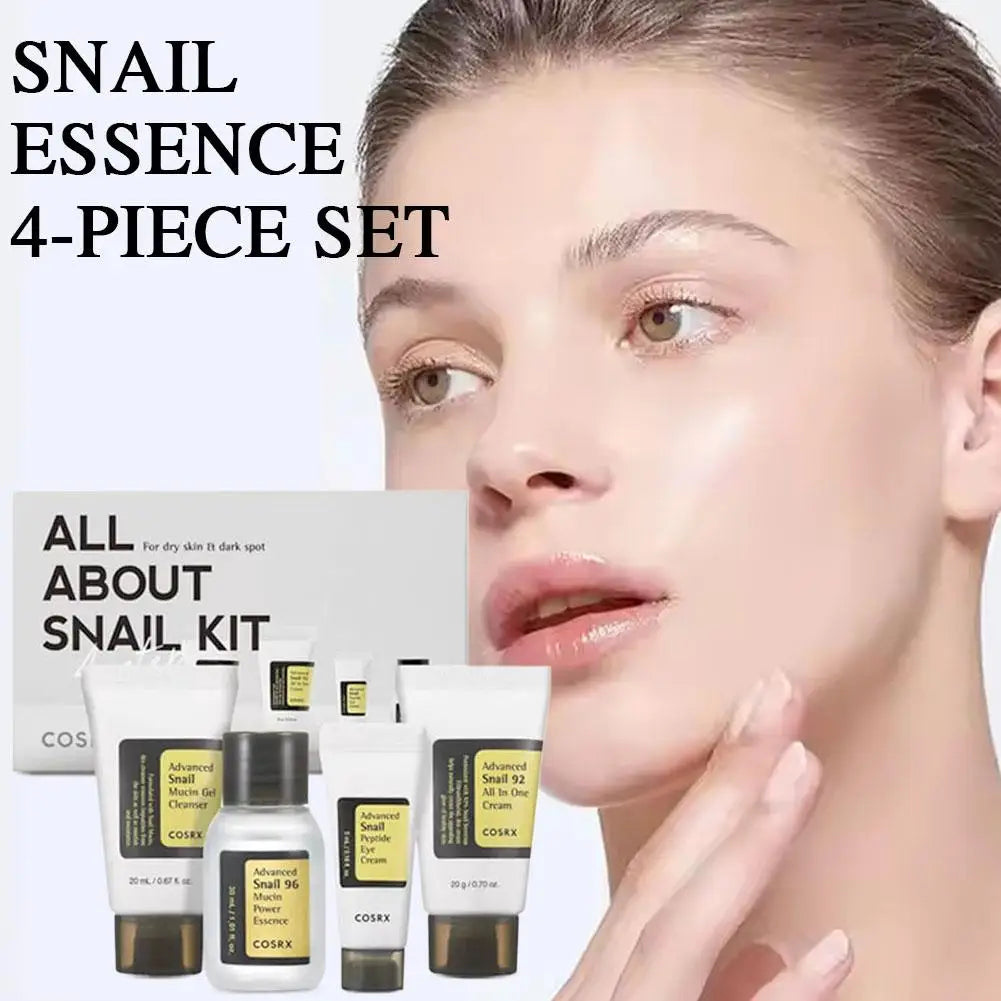 Multi-effect Snail Skin Care Set Hydrating Moisturizing Gentle Face Cream Eye Cream Essence Cleansing Gel Travel Kit