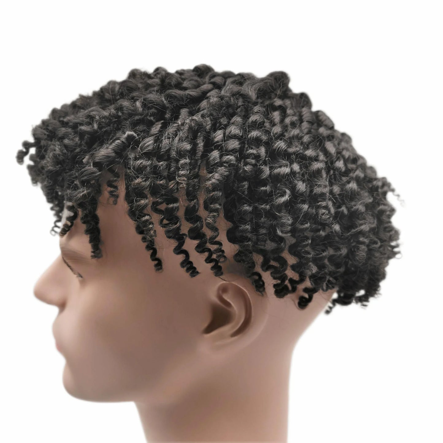 NLW 8mm Afro Curl Men Toupee 10*8 Hair replacement system for Men Full Lace Hair pieces Hair prosthesis Hair units base