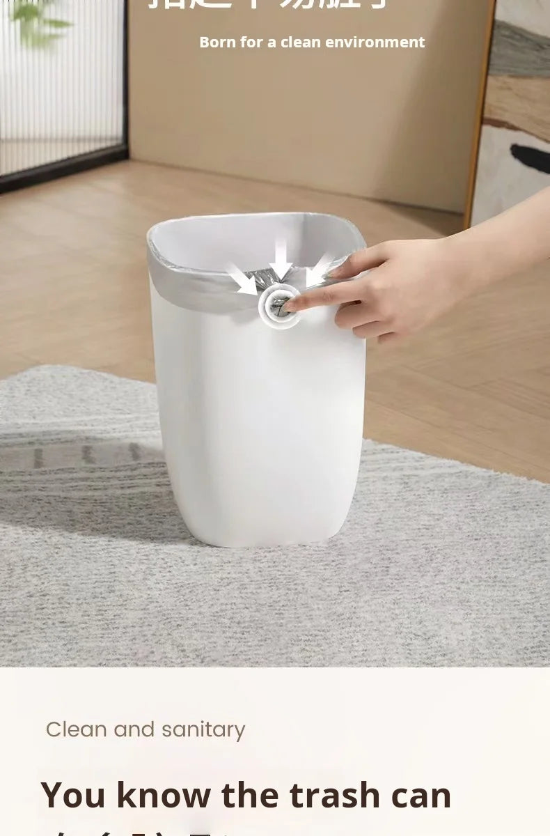 Trash can, large capacity living room, bedroom, garbage basket, kitchen, trash can, pressure-free ring, large paper basket