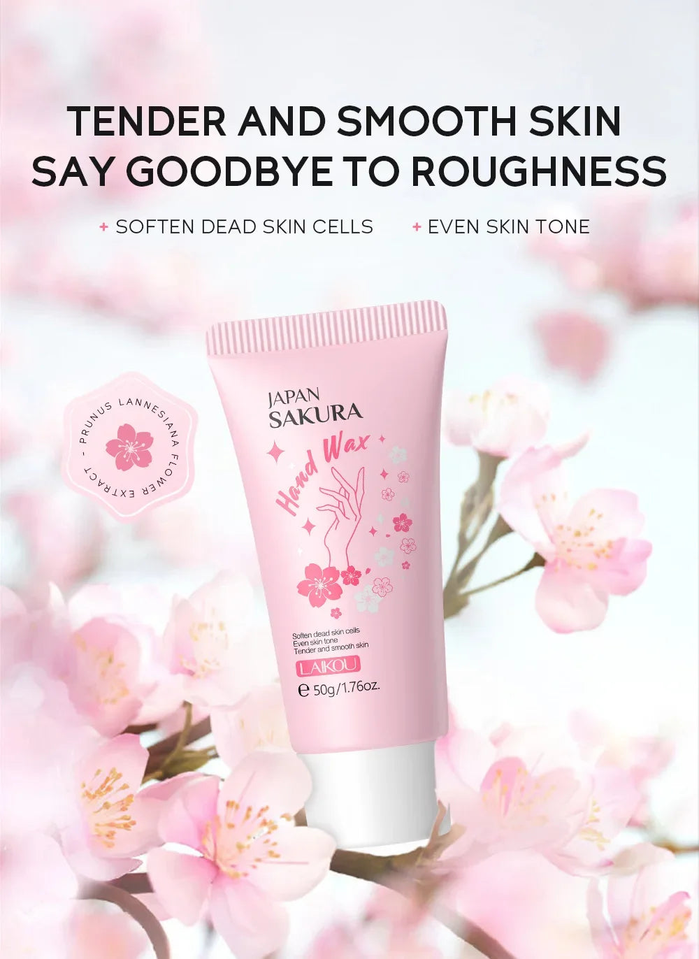 Laikou Sakura Honey Milk Moisturizing Hand Wax Repair Exfoliating Calluses Acid Anti-Aging Hand Cream Care Scrub Hand Mask