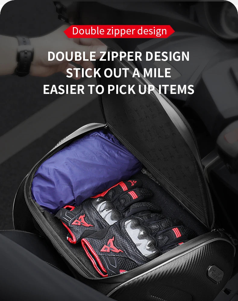 MOTOCENTRIC 20L Waterproof Motorcycle Back Seat Bags Reflective Design Motorbike Touring Tail Bag Moto Rear Seat Bags Saddlebags