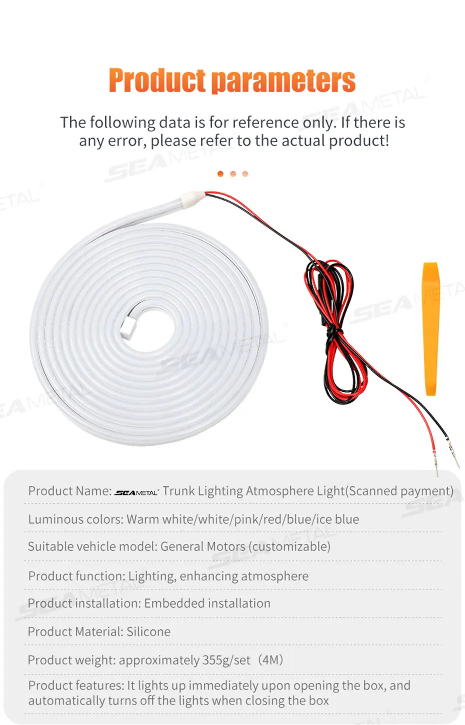 BLALION Car Trunk Dynamic Flowing Light Strip Automatic On/Off Scanning Lamp Flexible Waterproof Light Strip Hidden Installation