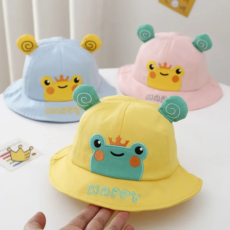 Baby Boy Sun Hat Kids Summer Fisherman's Hat Baby Girls Sun Cap Cute Bear Cartoon Frog Children Bucket Hat