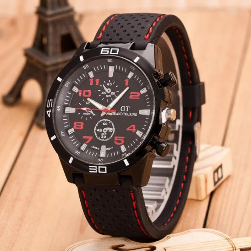 Kegllect Men Quartz Watch Silicone Strap Business Fashion Watches