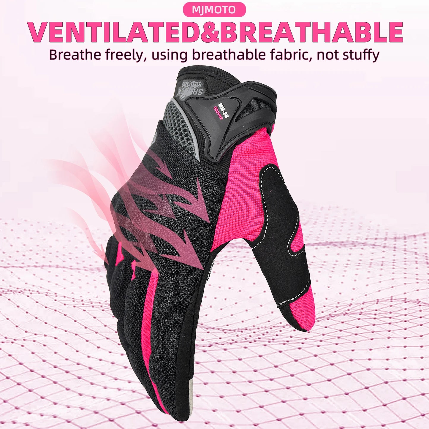 MJMOTO Women Pink Motorcycle Gloves Summer Lady Breathable Motocross Motorbike Gloves Moto Bicycle Cycling Gloves For Female