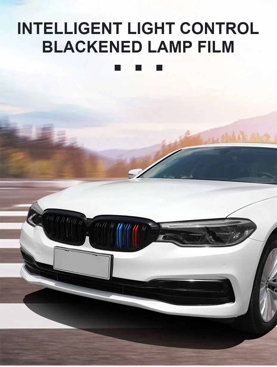 BLALION Photochromic Car Headlight Film TPU Anti Scratch Repairing HD Headlight Film Black/Purple Headlamp Protective Sticker