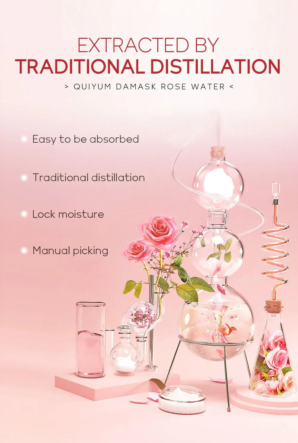 Face Care Rose Water Nourishing Skin Improve Dullness Facial Toner Damask Hydrosol Korean Skincare Products 100ml