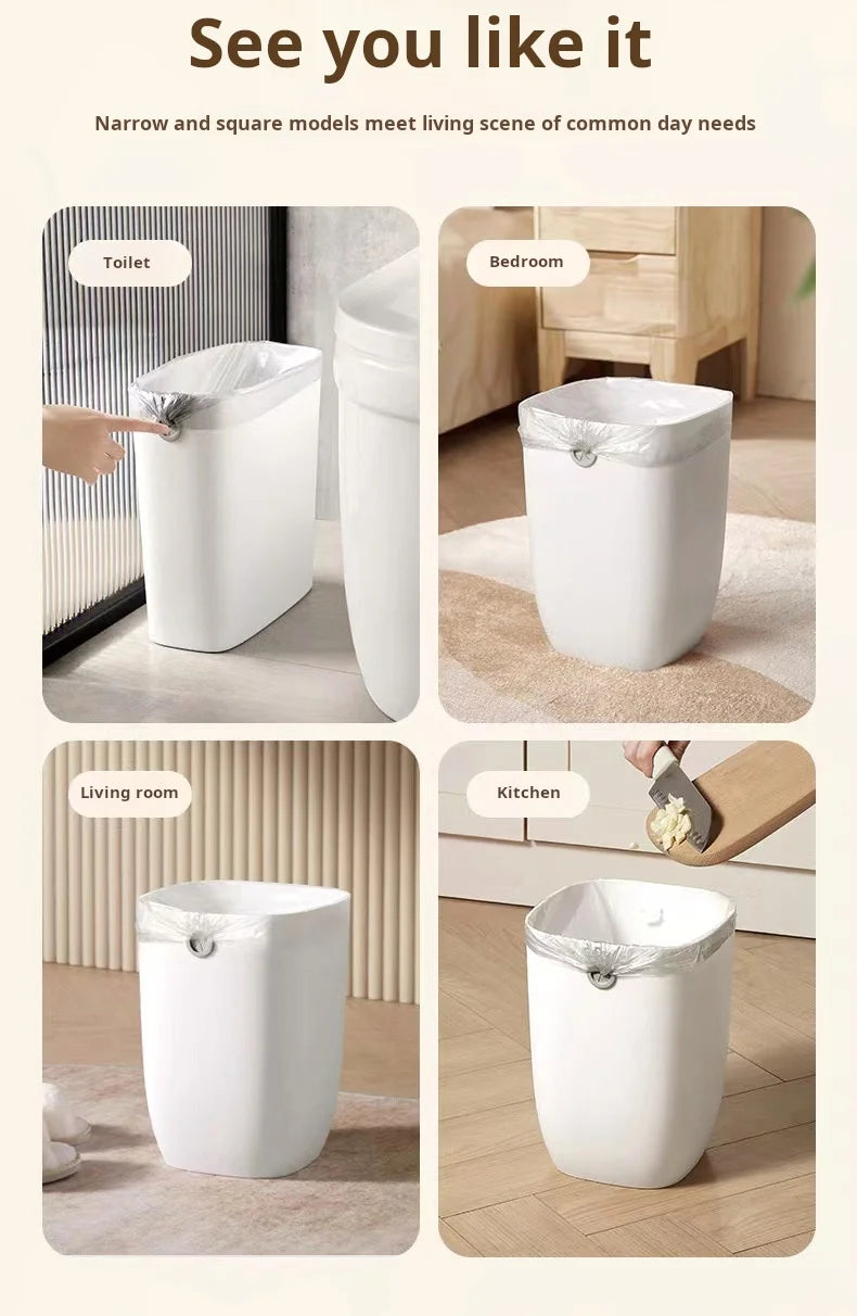 Trash can, large capacity living room, bedroom, garbage basket, kitchen, trash can, pressure-free ring, large paper basket
