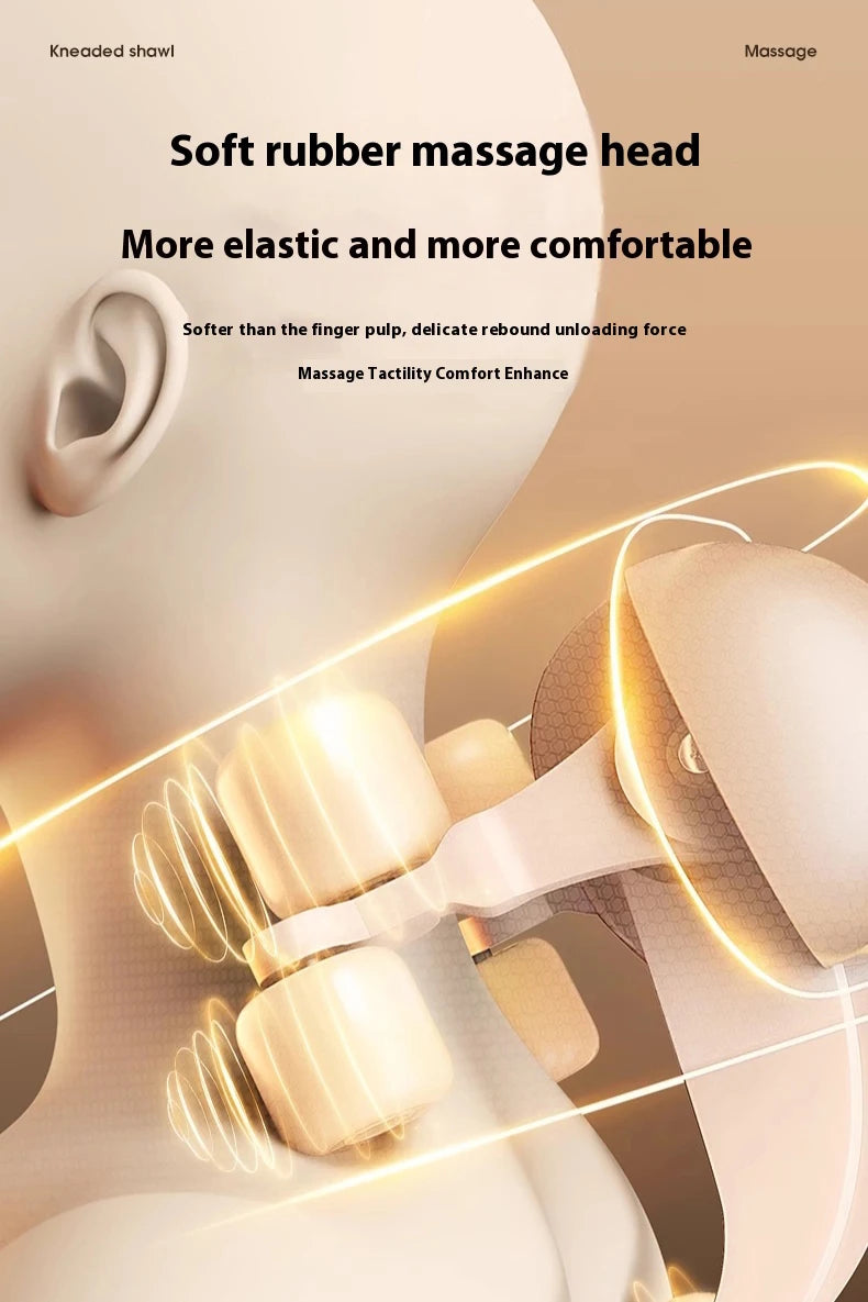 Neck and Shoulder Massager Wireless Shoulder and Back Kneading Massage Shawl Trapezius Neck Cervical Masajeador