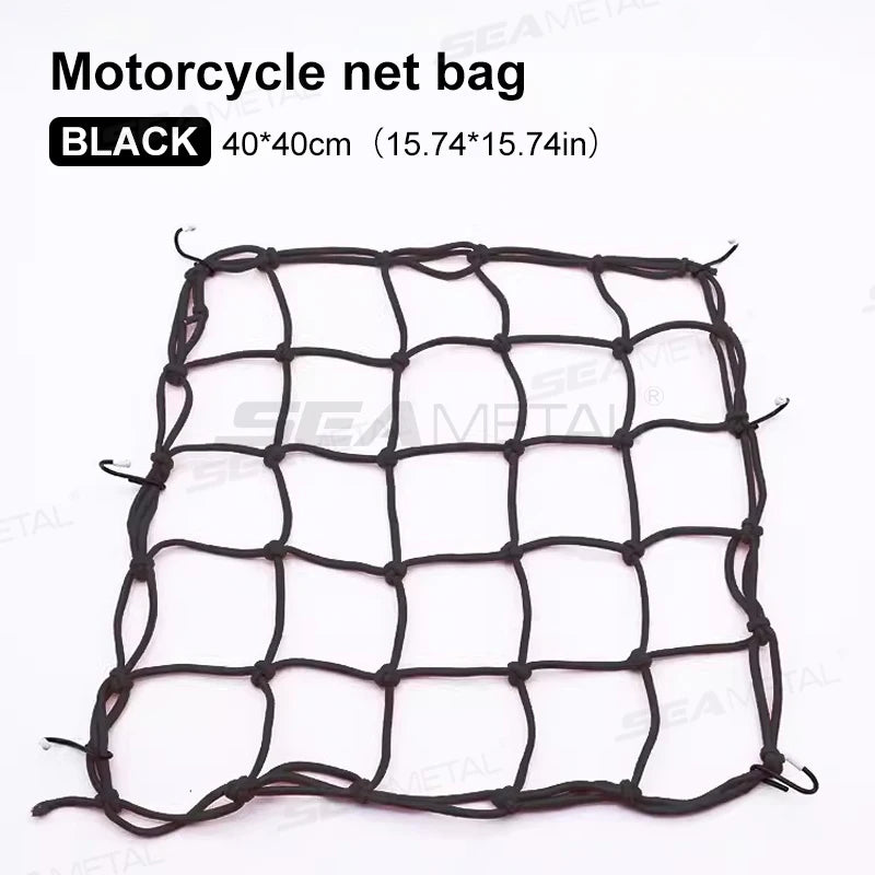 BLALION Motorcycle Luggage Net Bike 6 Hooks Hold Down Fuel Tank Luggage Mesh Web Styling High Quality Moto Adjustable Cargo Net