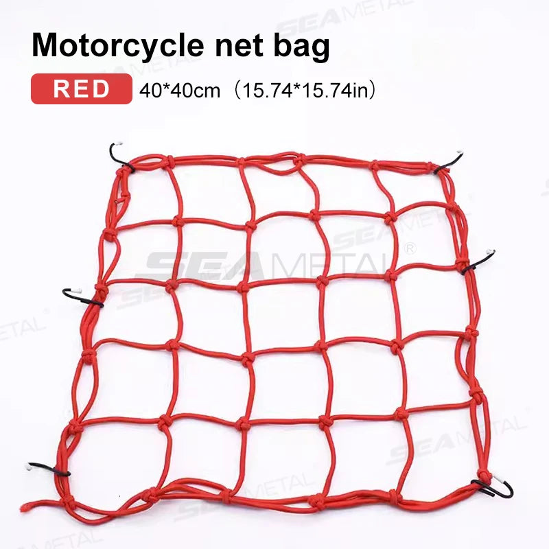 BLALION Motorcycle Luggage Net Bike 6 Hooks Hold Down Fuel Tank Luggage Mesh Web Styling High Quality Moto Adjustable Cargo Net