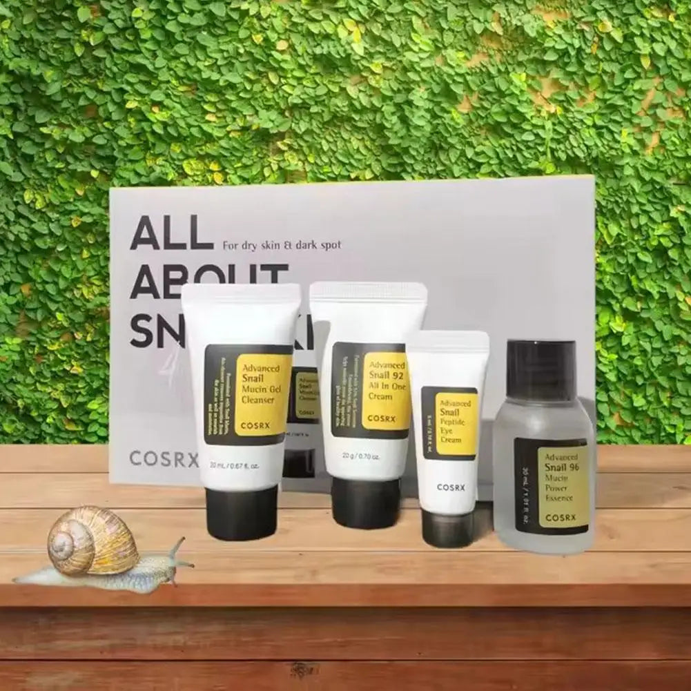 Multi-effect Snail Skin Care Set Hydrating Moisturizing Gentle Face Cream Eye Cream Essence Cleansing Gel Travel Kit