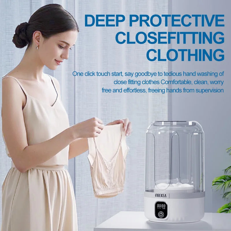 Mini Wireless Portable Washing Machine Underwear Cleaner Socks Washing Machine 1.5L Rechargeable Smart Portable Laundry Cup