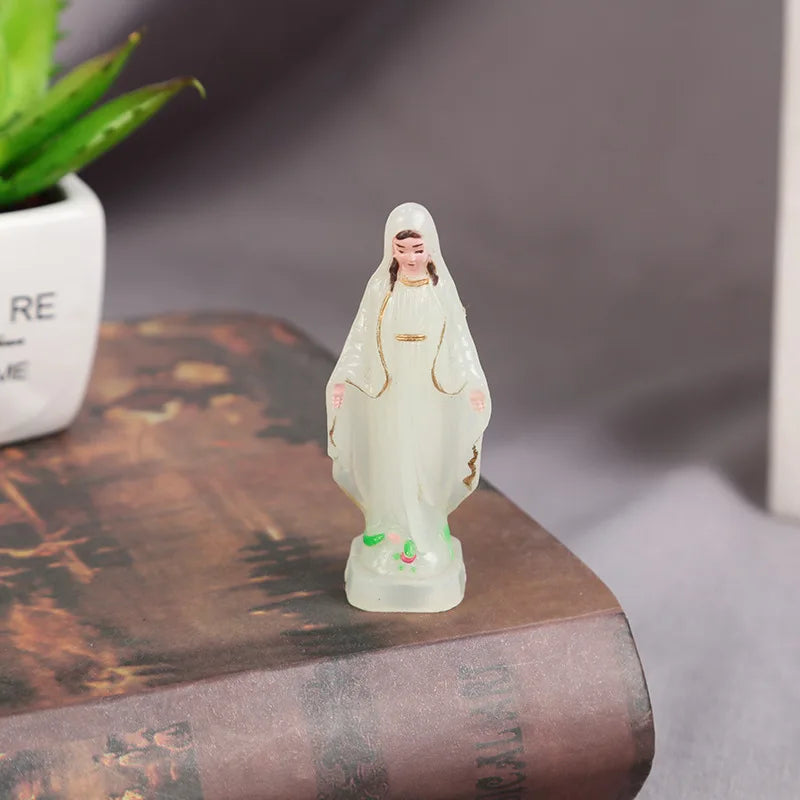 Small Catholic Mary Statue Madonna Handmade Virgin Mary Statue Jesus Desktop Home Decorative Ornaments 6.5-15cm