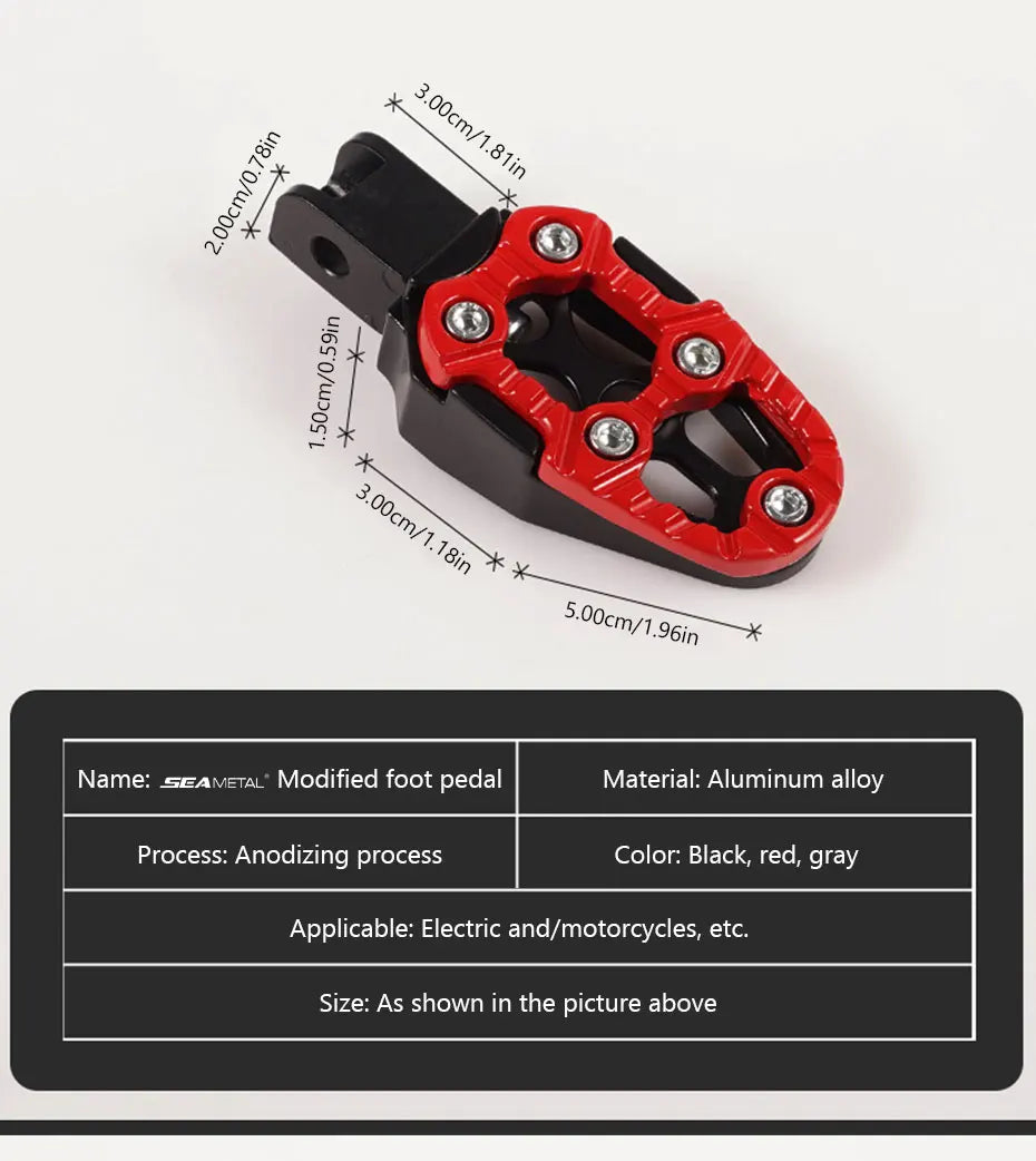 BLALION 1 Pair Universal Aluminum Alloy Footrest Pedals Angle Adjustable for Motorcycle Scooter ATV E-Bike Foot Rests Foot Pegs