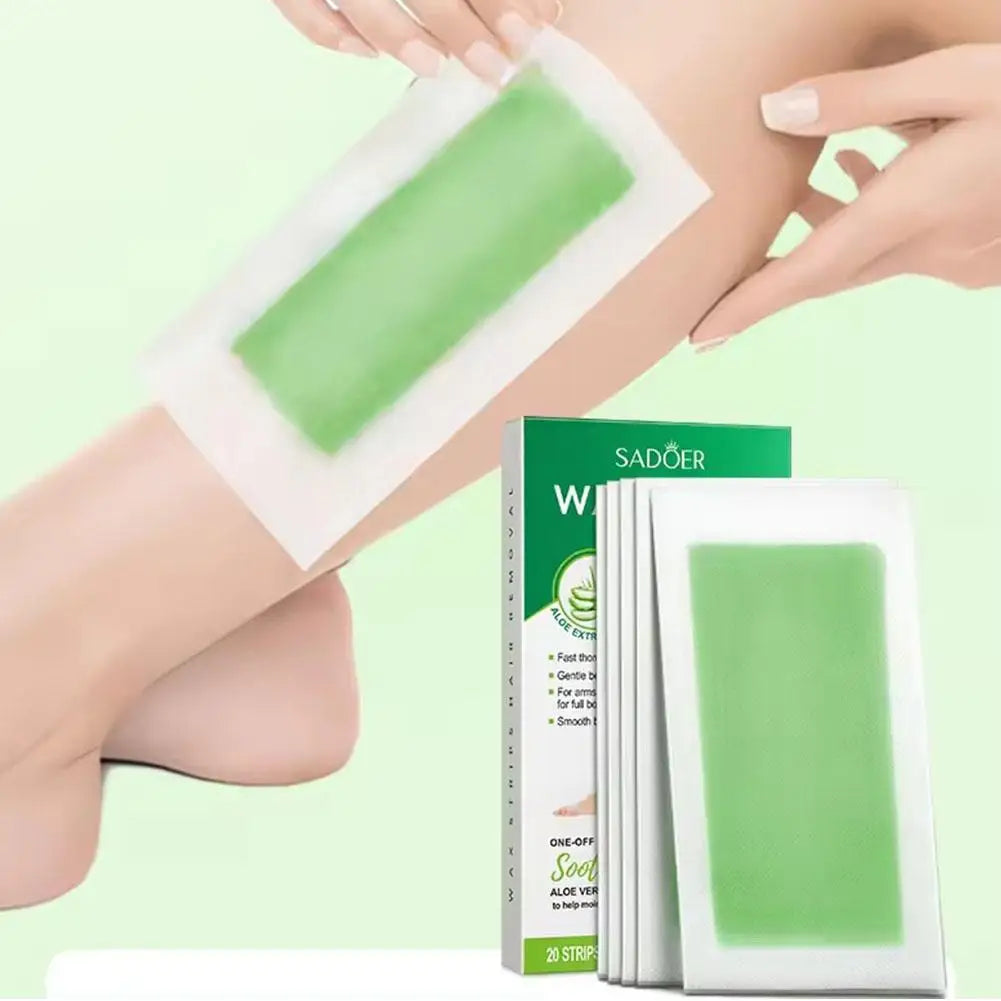 Hair Removal Wax Paper 20Pcs/Set Non-permanent Facial Body Depilatory Professional Effective Waxing Cold Wax Strips Paper Women