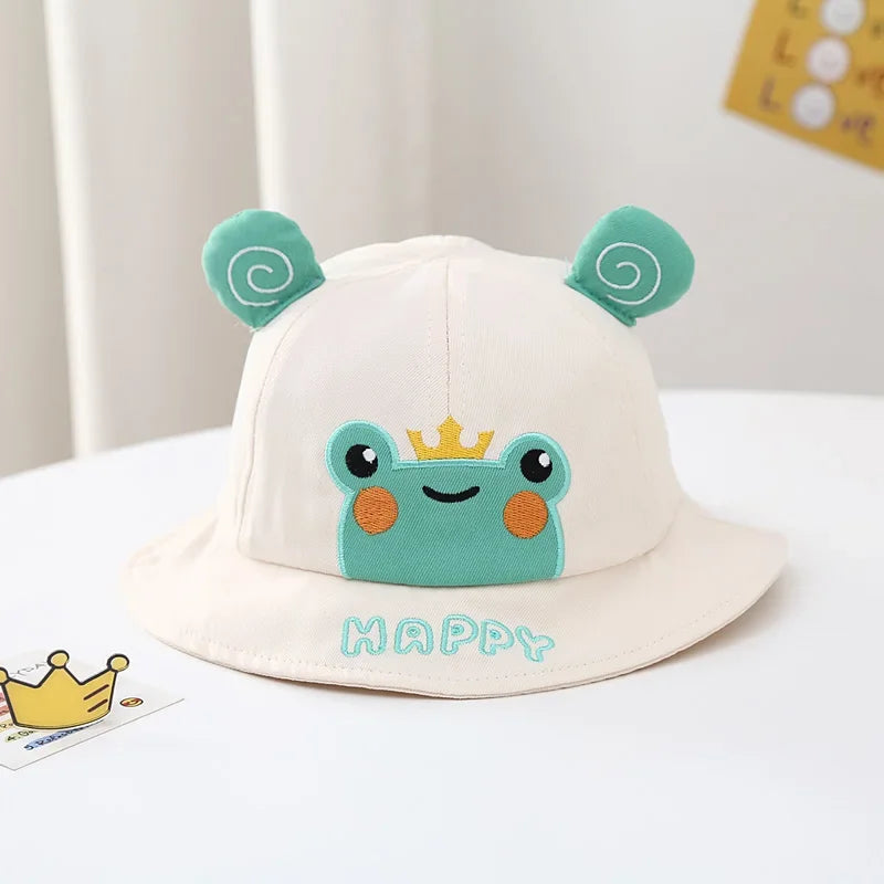 Baby Boy Sun Hat Kids Summer Fisherman's Hat Baby Girls Sun Cap Cute Bear Cartoon Frog Children Bucket Hat
