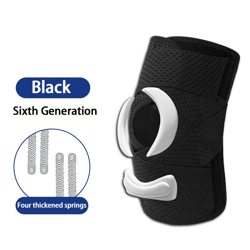 1pc Pressure Supporting Knee Climbing Spring Supports Sports Knee Guard Suitable For Basketball Knee Brace Strap Knee Pads