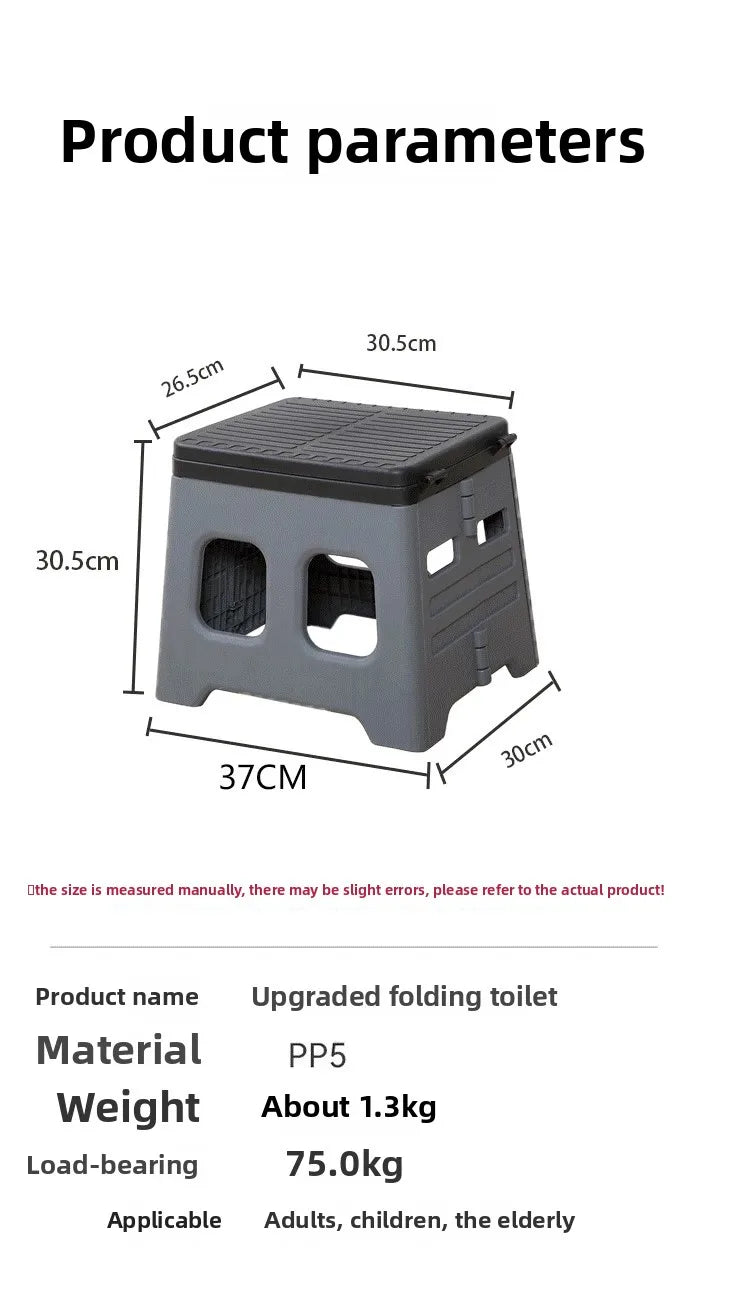 Outdoor camping stylefoldable toilet travel self-driving car toilet emergency portable toilet stool toilet stool