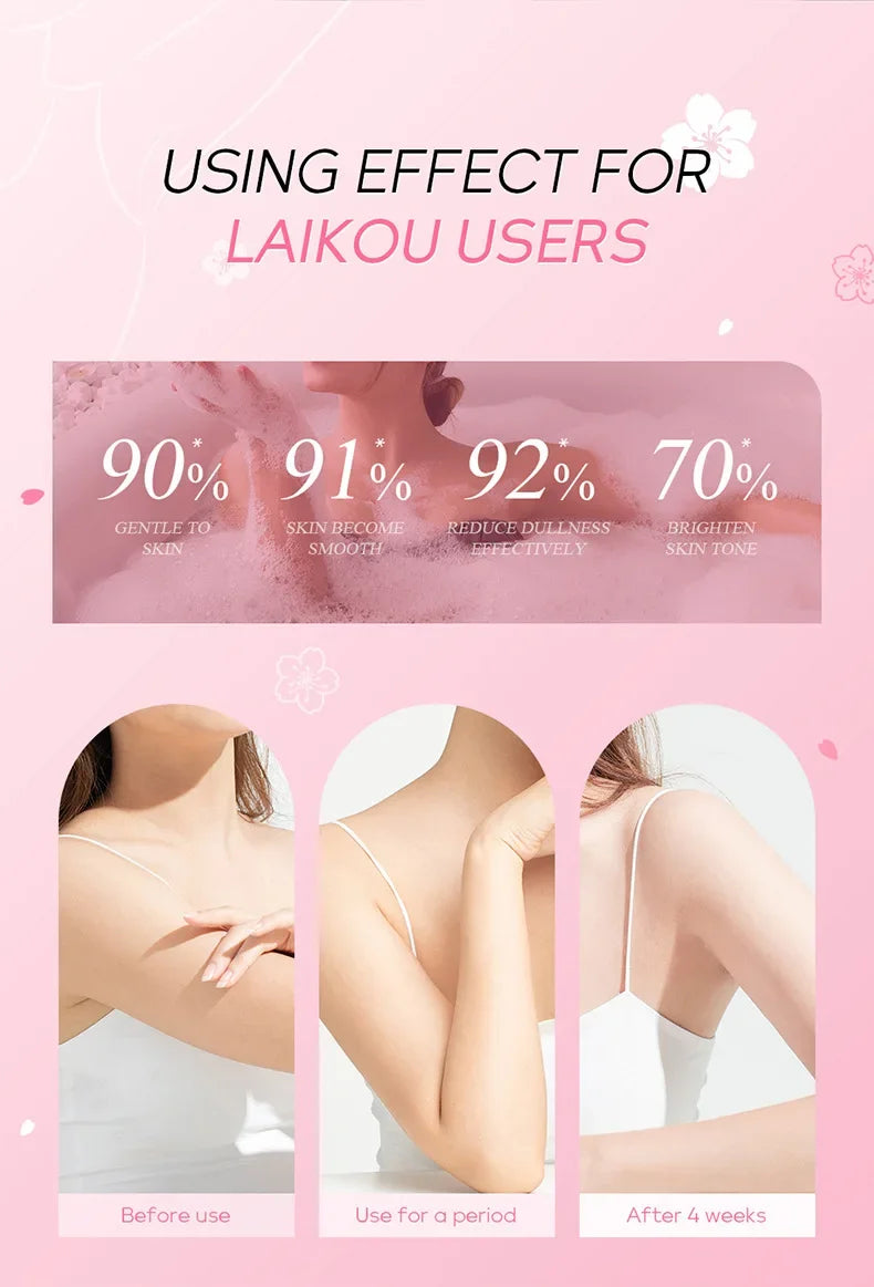 Laikou Sakura Body Whitening Lotion Dark Spot Remover For Underarms Knees Elbows Melanin Bleaching Lightening Cream 30g