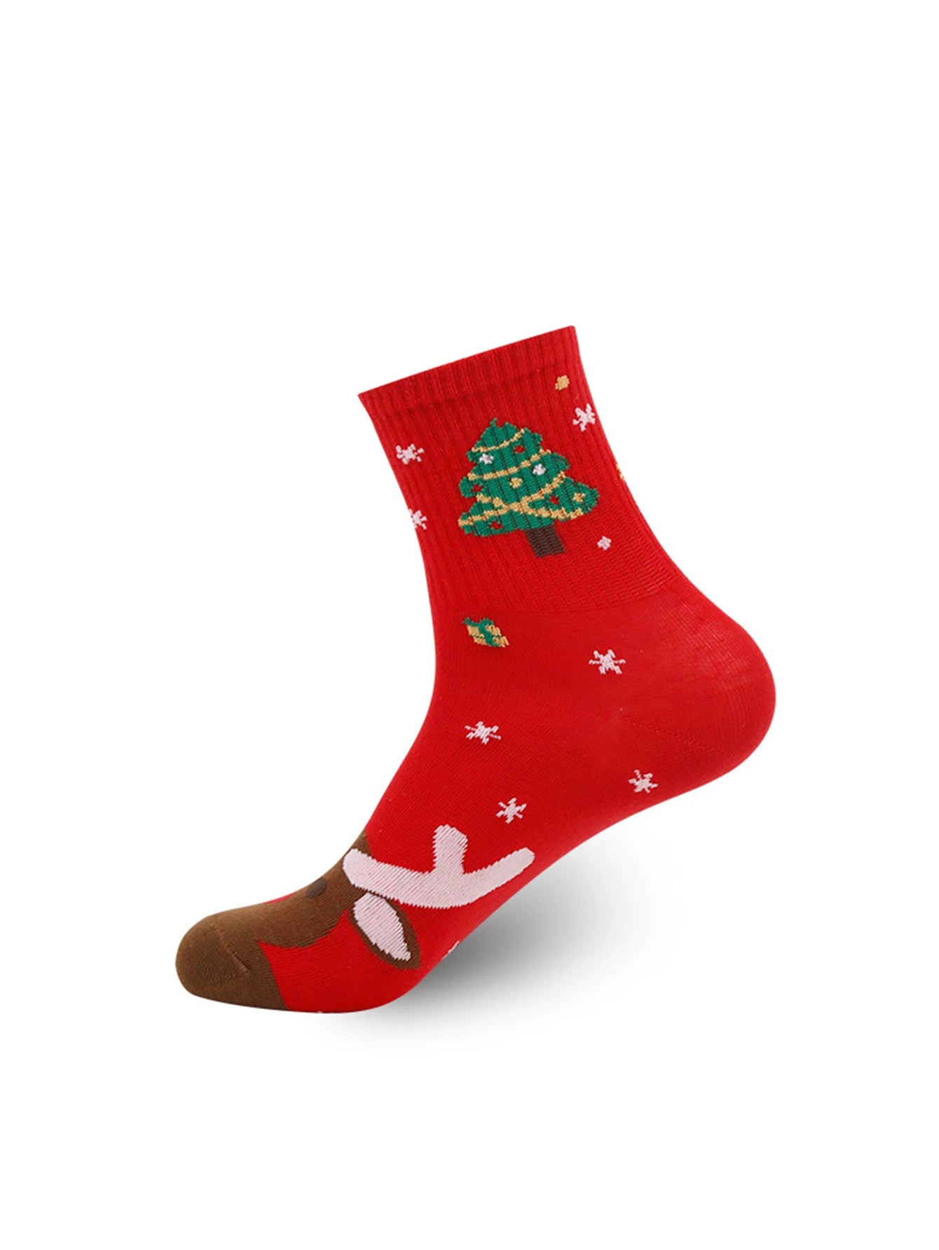 5 Pairs Cartoon Christmas Socks Merry Christmas Gifts Xmas Happy New Year Supplies Snowman Elk Socks Women