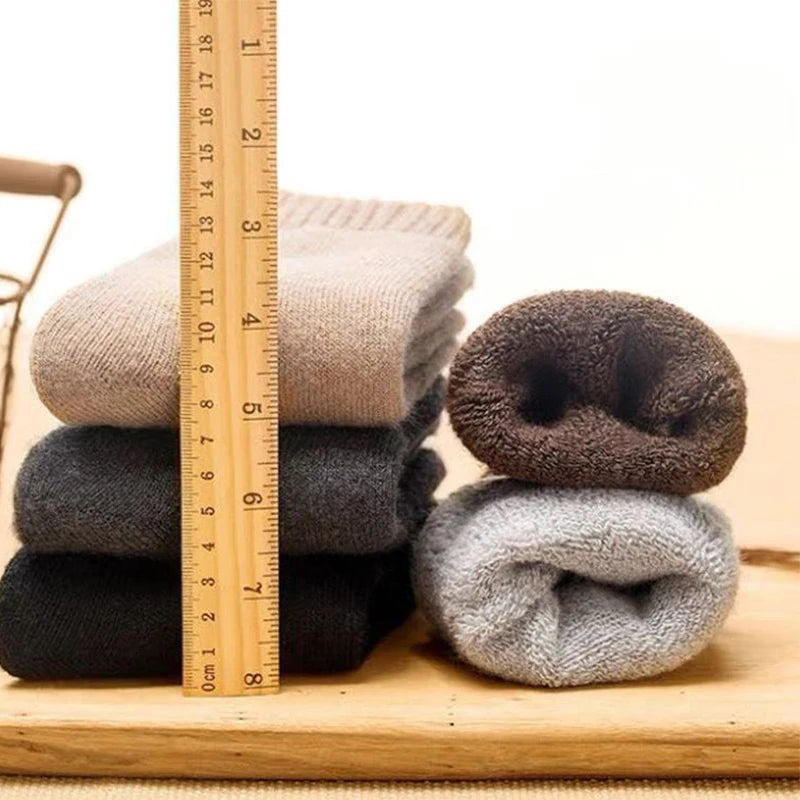 5 Pairs Of Winter Women's Warm Socks Solid Color Casual Extra Thick Warm Plush Socks High Quality Warm Wool Socks
