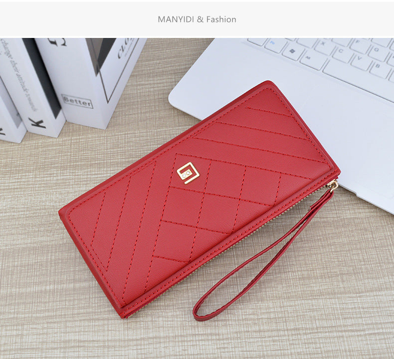 Women's Wallet Long Zipper Handheld Bag Fashionable, Simple, and Large Capacity Wallet Mom's Wallet Mobile Zero Wallet