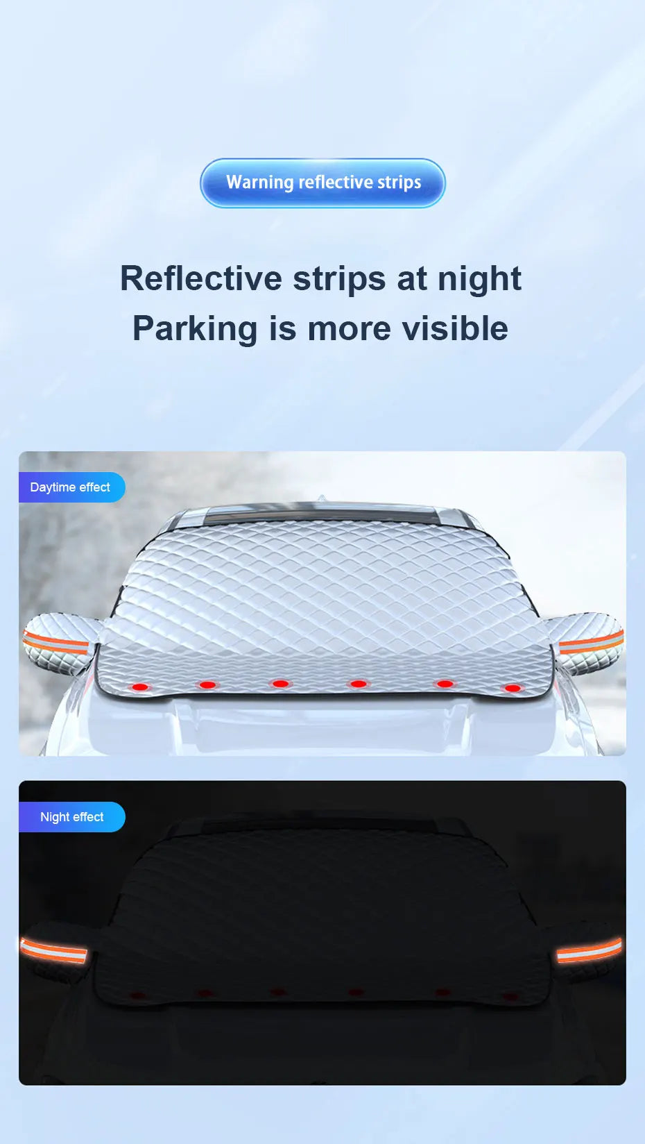 SEAMETAL Magnetic Car Snow Shield Frost Prevention Front Windshield Sunshade Thickened Snow Shield Car Cover For Car Accessories