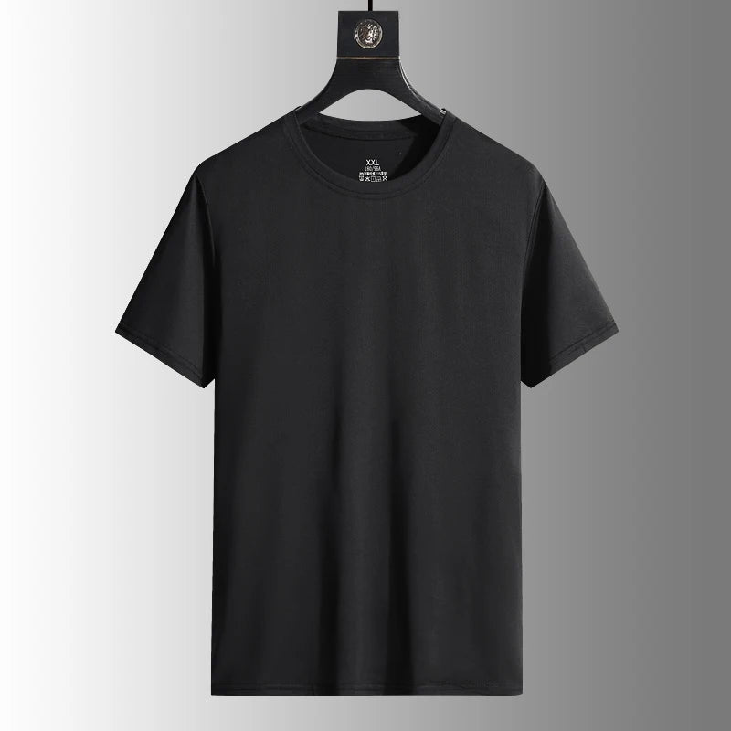 NASA GISS Bull Running Capacity Round Neck Mesh Ice Silk Short Sleeve T-shirt for Men's Summer Thin Loose Sports Quick Drying Br