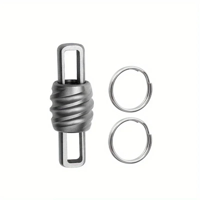 1pc NEW Titanium Alloy Keychain Quick Release Car Keychain Mini Quick Opening Metal Ring Buckle Unisex Gray