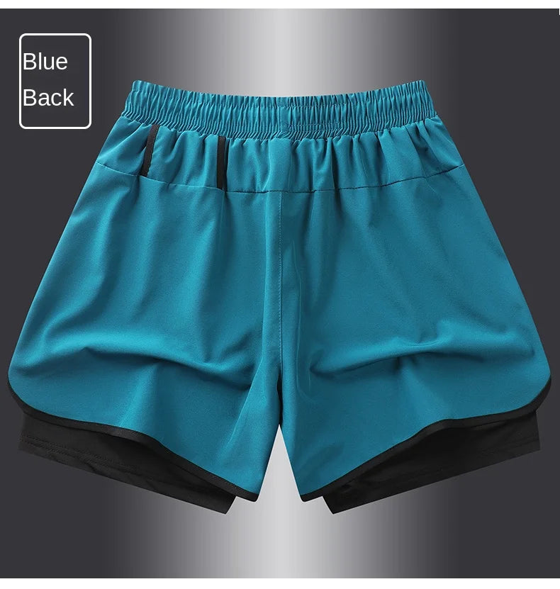 【 S-5XL 】 NASA GISS Sports Three Piece Pants Summer Popular Anti glare Double layered Sports Shorts for Men and Women Couples Ru