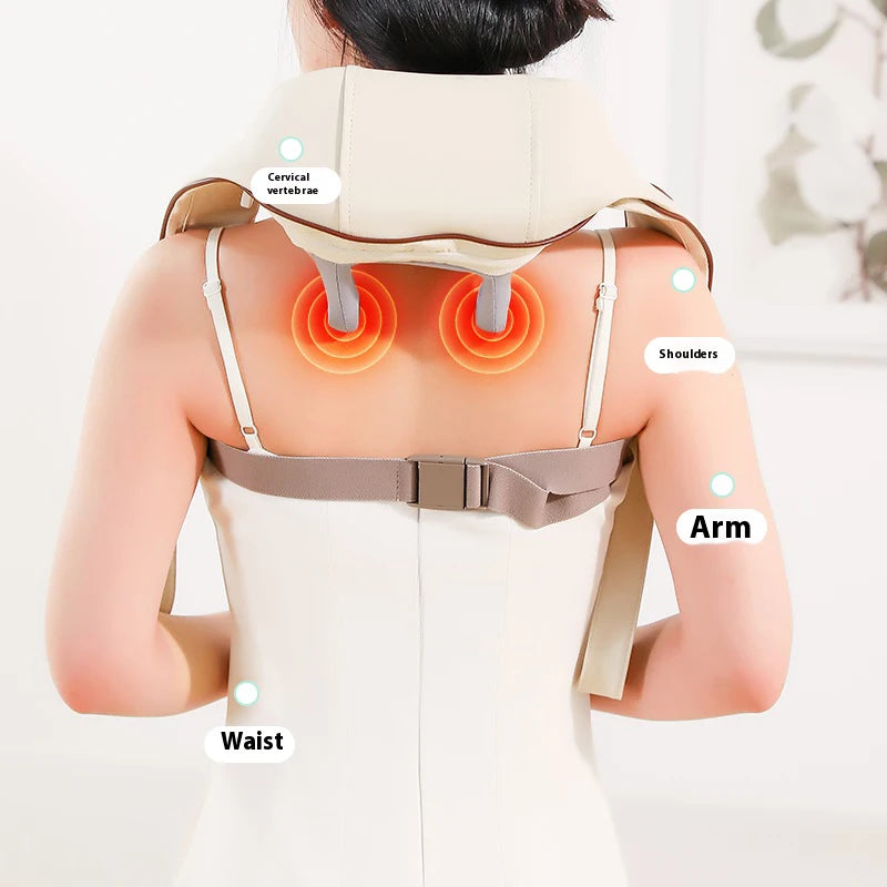 Neck and Shoulder Massager Wireless Shoulder and Back Kneading Massage Shawl Trapezius Neck Cervical Masajeador