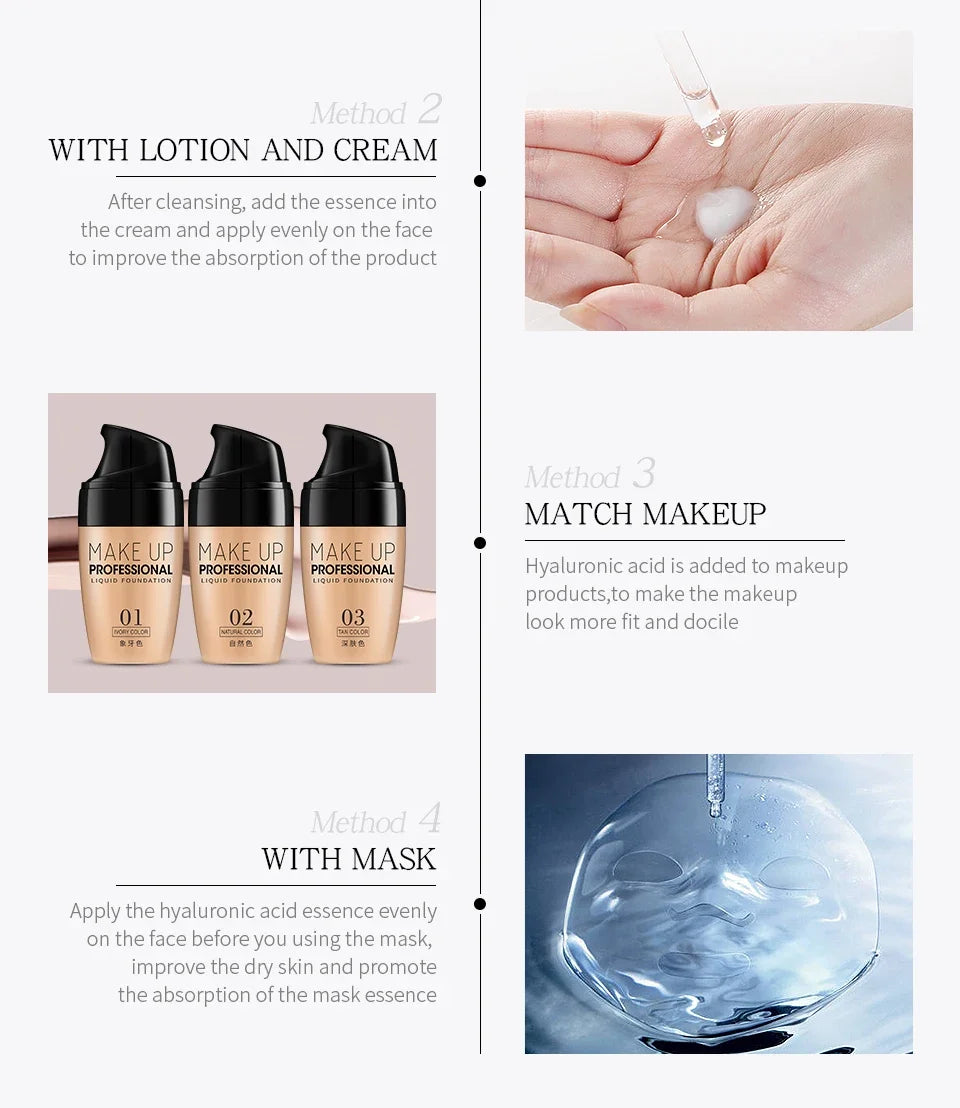 LAIKOU Hyaluronic Acid Face Serum Anti Aging Facial Lifting Collagen Essence Skin Care Whitening Serum 17ml
