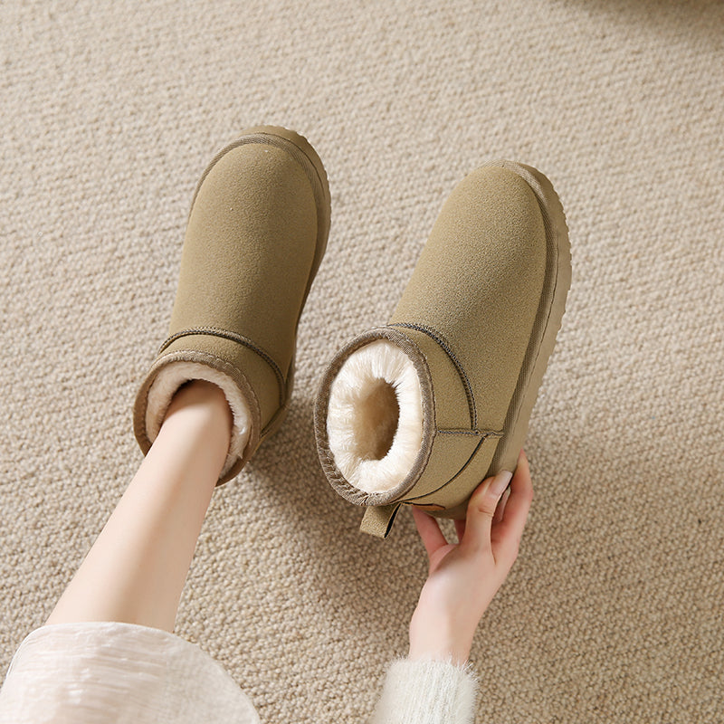 Snow Boots Women's Short Tube Thickened Cotton Shoes Non-slip Winter New Shoes Student Women's Shoes 2023 Black Boots