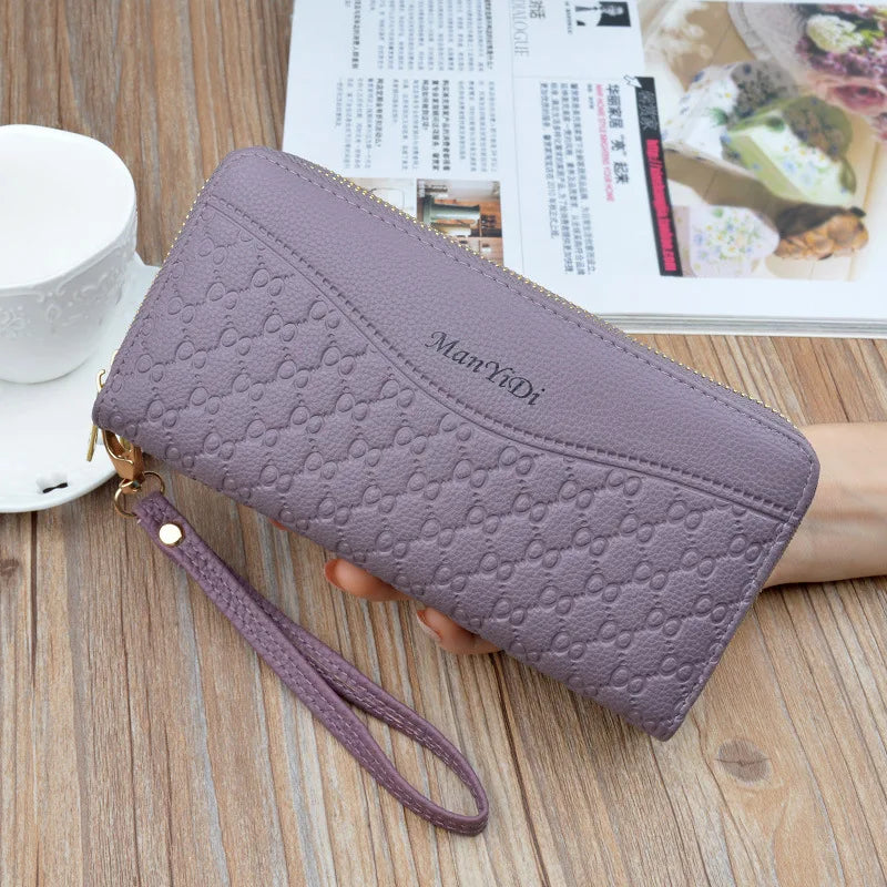 New Long Women's Wallet Female Purses Tassel Coin Purse Card Holder Wallets Double Zipper Pu Leather Clutch Phone Bag