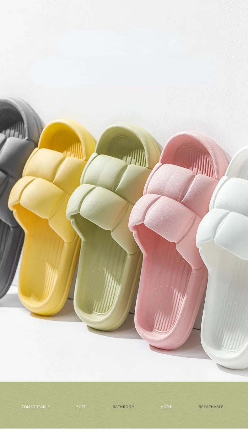 Summer Soft Shoes Cloud Slippers Indoor Mute Bathroom Anti-slip Slide Eva Beach Flip Flops Men Ladies Leisure Sandals