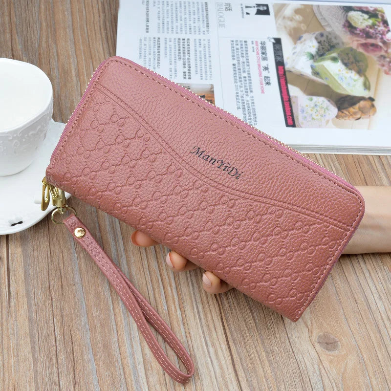 New Long Women's Wallet Female Purses Tassel Coin Purse Card Holder Wallets Double Zipper Pu Leather Clutch Phone Bag
