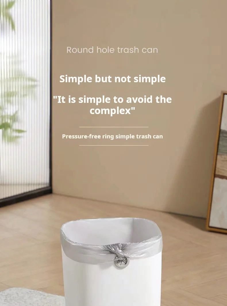 Trash can, large capacity living room, bedroom, garbage basket, kitchen, trash can, pressure-free ring, large paper basket