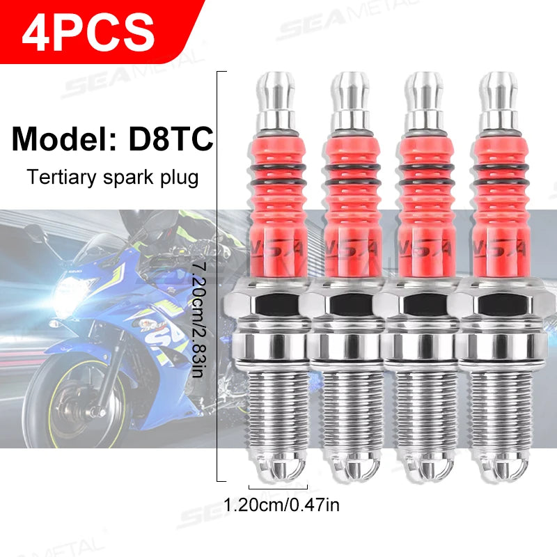 BLALION Racing Spark Plug 3 Triple Electrode A7TC D8TC For GY6 CG 50 70 110 125 150CC Motorcycle Atv Scooter Dirt Bike Go Kart